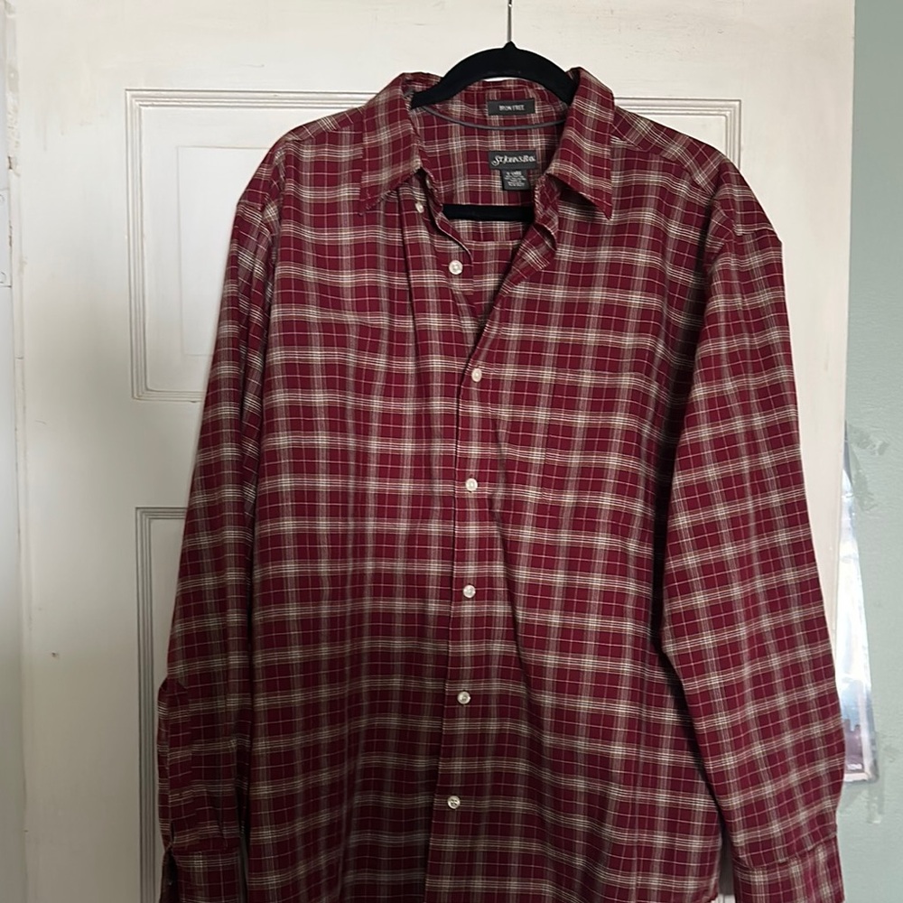 St. John's Bay Red Casual Button Down Shirt